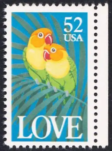 USA Michel 2133 / Scott 2537 postfrisch EINZELMARKE RAND rechts - Grußmarke: Pfirsichköpfchen