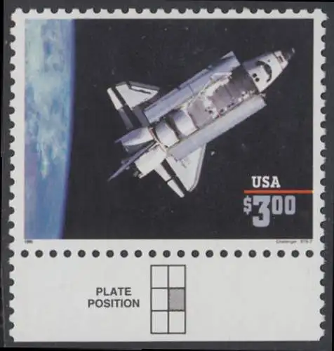 USA Michel 2581 / Scott 2544 postfrisch EINZELMARKE RAND unten - Schnellpostmarke: Raumfahrzeug