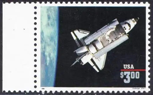 USA Michel 2581 / Scott 2544 postfrisch EINZELMARKE RAND links - Schnellpostmarke: Raumfahrzeug