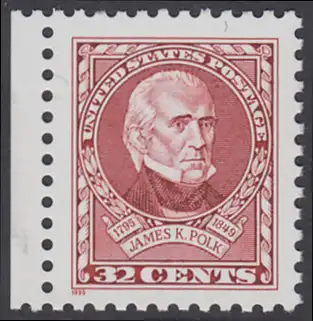 USA Michel 2678 / Scott 2587 postfrisch EINZELMARKE RAND links - 200. Geburtstag von James K. Polk (1795-1849), 11. Präsident (reg. 1845-1849)
