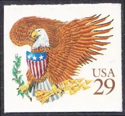 USA Michel 2321 / Scott 2595 postfrisch EINZELMARKE (a2) - Wappenadler; Adler mit Wappenschild (Cent in gold)