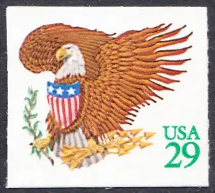 USA Michel 2320 / Scott 2596 postfrisch EINZELMARKE (a1) - Wappenadler; Adler mit Wappenschild (Cent in grün)