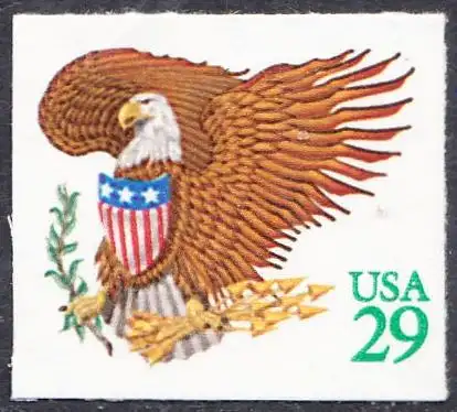 USA Michel 2320 / Scott 2596 postfrisch EINZELMARKE (a3) - Wappenadler; Adler mit Wappenschild (Cent in grün)