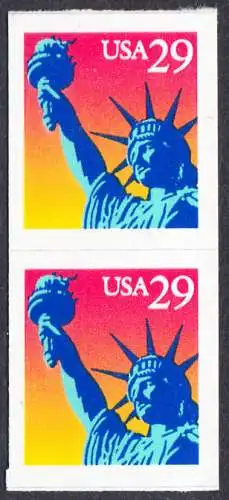 USA Michel 2471 / Scott 2599 postfrisch vert.PAAR (a1) - Freiheitsstatue, New York