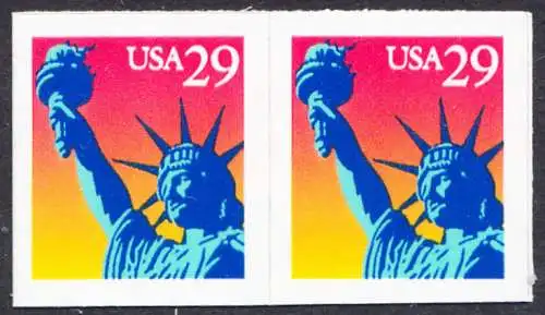 USA Michel 2471 / Scott 2599 postfrisch horiz.PAAR (a1) - Freiheitsstatue, New York