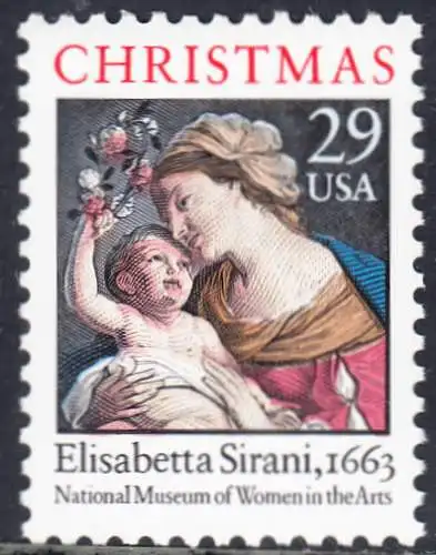 USA Michel 2526A / Scott 2871 postfrisch EINZELMARKE - Weihnachten: Maria mit Kind