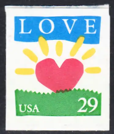 USA Michel 2433 / Scott 2813 postfrisch EINZELMARKE (a1) - Grußmarke: Aufgehende Sonne in Herzform