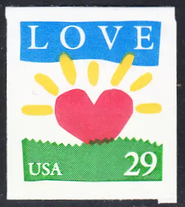 USA Michel 2433 / Scott 2813 postfrisch EINZELMARKE (a2) - Grußmarke: Aufgehende Sonne in Herzform