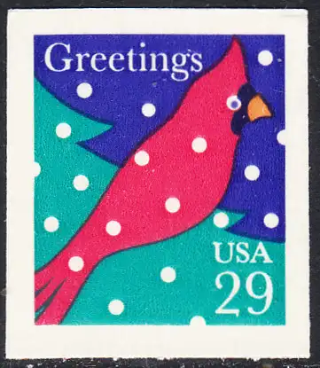 USA Michel 2529/ Scott 2874 postfrisch EINZELMARKE (a2) - Weihnachten: Roter Kardinal