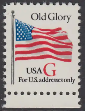 USA Michel 2533 / Scott 2882 postfrisch EINZELMARKE RAND unten (a2) - Flagge \"Old Glory\" (rotes G)