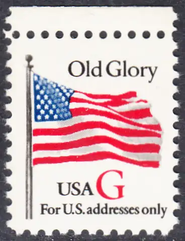 USA Michel 2533 / Scott 2882 postfrisch EINZELMARKE RAND oben - Flagge \"Old Glory\" (rotes G)
