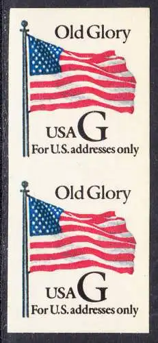 USA Michel 2537 / Scott 2887 postfrisch vert.PAAR - Flagge \"Old Glory\" (schwarzes G)