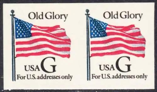 USA Michel 2537 / Scott 2887 postfrisch horiz.PAAR - Flagge \"Old Glory\" (schwarzes G)