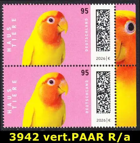 BUND 2026 Michel-# 3942 postfrisch vert.PAAR RÄNDER rechts (a)