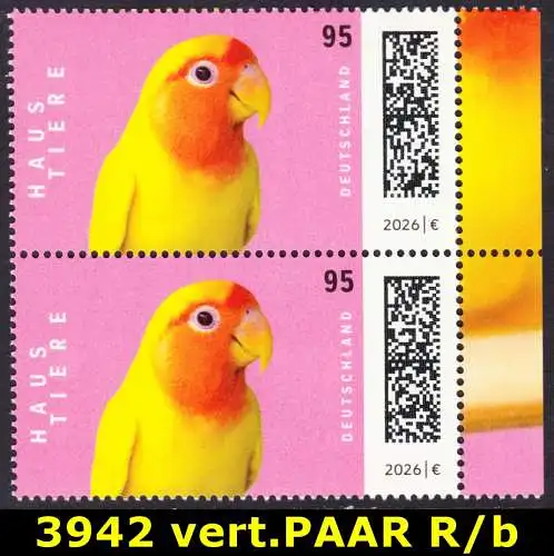 BUND 2026 Michel-# 3942 postfrisch vert.PAAR RÄNDER rechts (b)