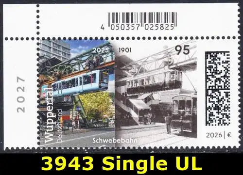 BUND 2026 Michel-# 3943 postfrisch EINZELMARKE ECKRAND oben links