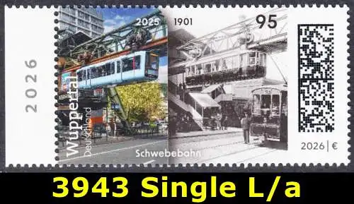 BUND 2026 Michel-# 3943 postfrisch EINZELMARKE RAND links (a)