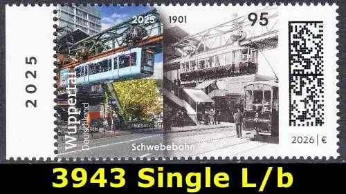 BUND 2026 Michel-# 3943 postfrisch EINZELMARKE RAND links (b)