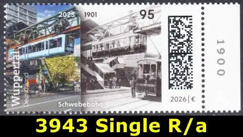 BUND 2026 Michel-# 3943 postfrisch EINZELMARKE RAND rechts (a)