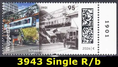 BUND 2026 Michel-# 3943 postfrisch EINZELMARKE RAND rechts (b)