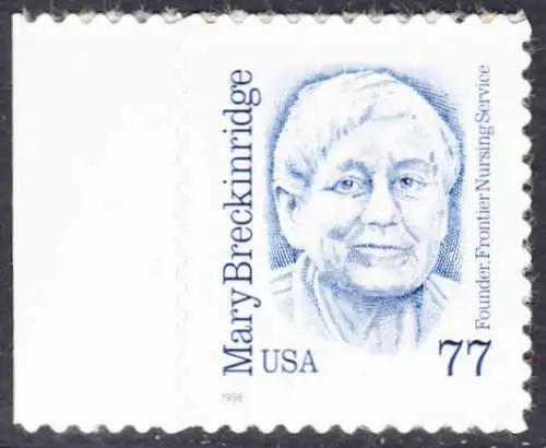 USA Michel 3063 / Scott 2942 postfrisch EINZELMARKE RAND links - Amerikanische Persönlichkeiten: Mary Breckinridge (1881-1965), Krankenschwester und Hebamme