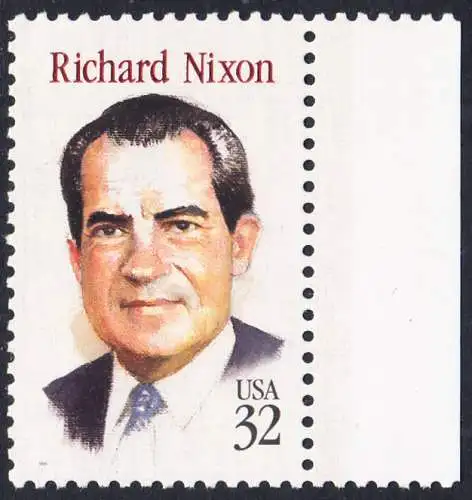 USA Michel 2557 / Scott 2955 postfrisch EINZELMARKE RAND rechts - Richard Nixon (1913-1994), 37. Präsident, reg. 1969-1974