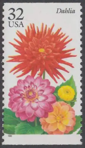 USA Michel 2639 / Scott 2995 postfrisch EINZELMARKE (aus Markenheftchen) - Gartenblumen des Herbstes: Dahlien