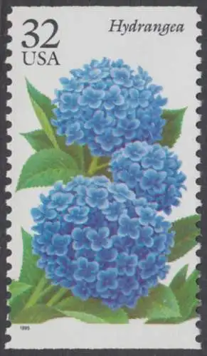 USA Michel 2640 / Scott 2996 postfrisch EINZELMARKE (aus Markenheftchen) - Gartenblumen des Herbstes: Hortensien