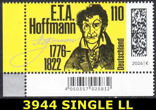 BUND 2026 Michel-# 3944 postfrisch EINZELMARKE ECKRAND unten links