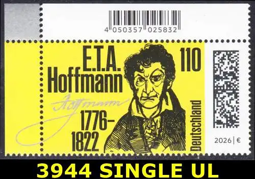 BUND 2026 Michel-# 3944 postfrisch EINZELMARKE ECKRAND oben links