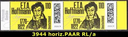 BUND 2026 Michel-# 3944 postfrisch horiz.PAAR RÄNDER rechts/links (a)