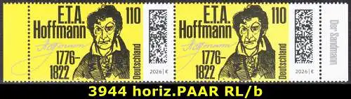 BUND 2026 Michel-# 3944 postfrisch horiz.PAAR RÄNDER rechts/links (b)