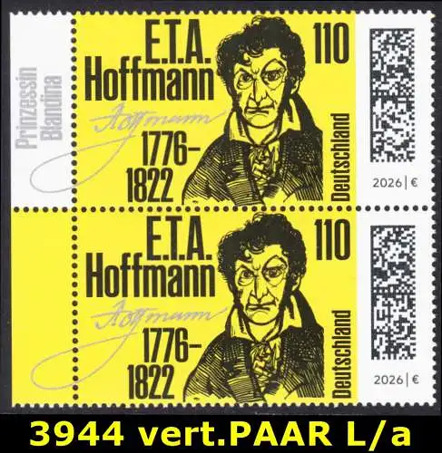 BUND 2026 Michel-# 3944 postfrisch vert.PAAR RÄNDER links (a)