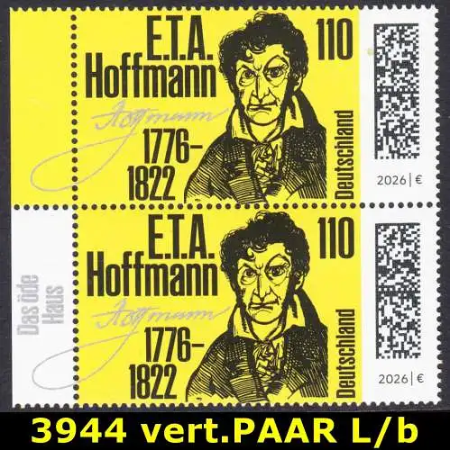 BUND 2026 Michel-# 3944 postfrisch vert.PAAR RÄNDER links (b)