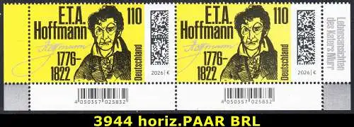 BUND 2026 Michel-# 3944 postfrisch horiz.PAAR ECKRÄNDER unten rechts & links 