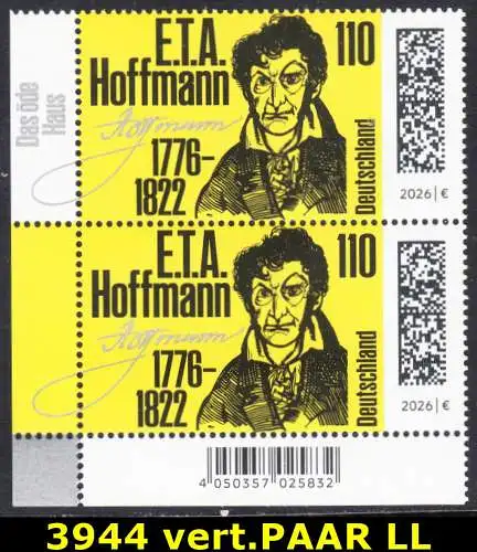 BUND 2026 Michel-# 3944 postfrisch vert.PAAR ECKRAND unten links