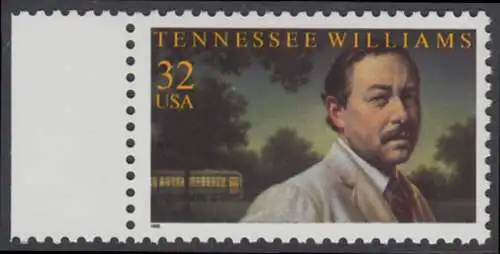 USA Michel 2673 / Scott 3002 postfrisch EINZELMARKE RAND links (a1) - Tennessee Williams (1911-1983), Schriftsteller