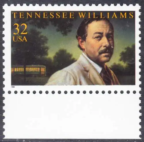 USA Michel 2673 / Scott 3002 postfrisch EINZELMARKE RAND unten (a1) - Tennessee Williams (1911-1983), Schriftsteller