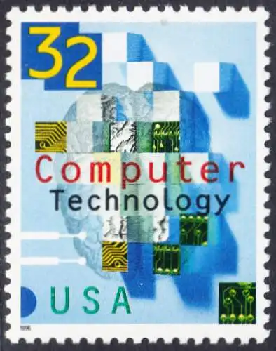 USA Michel 2784 / Scott 3106 postfrisch EINZELMARKE - 50 Jahre Computertechnologie in den USA: Teile von Schaltkreisen