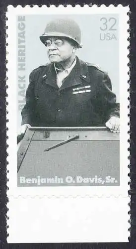 USA Michel 2801 / Scott 3121 postfrisch EINZELMARKE RAND unten (a1) - Schwarzamerikanisches Erbe: Benjamin O. Davis, Sr., General