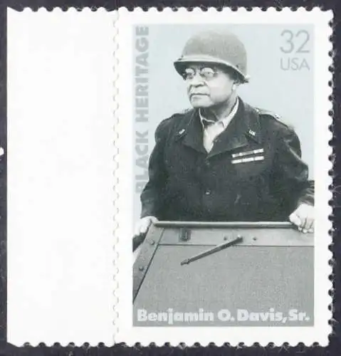 USA Michel 2801 / Scott 3121 postfrisch EINZELMARKE RAND links - Schwarzamerikanisches Erbe: Benjamin O. Davis, Sr., General