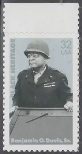 USA Michel 2801 / Scott 3121 postfrisch EINZELMARKE RAND oben - Schwarzamerikanisches Erbe: Benjamin O. Davis, Sr., General