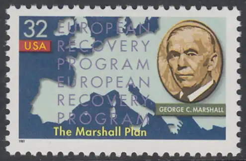 USA Michel 2832 / Scott 3141 postfrisch EINZELMARKE - Marshall Plan