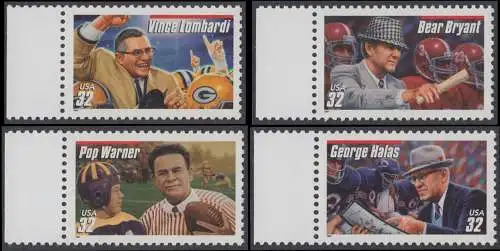 USA Michel 2874-2877 / Scott 3147-3150 postfrisch SATZ(4) EINZELMARKEN RÄNDER links - Football-Trainer