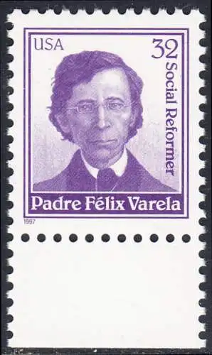 USA Michel 2891 / Scott 3166 postfrisch EINZELMARKE RAND unten - Felix Francisco de la Concepcion Varela y Morales