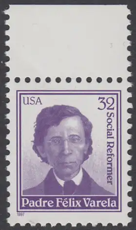 USA Michel 2891 / Scott 3166 postfrisch EINZELMARKE RAND oben - Felix Francisco de la Concepcion Varela y Morales