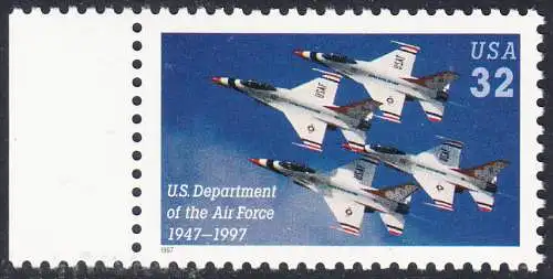 USA Michel 2892 / Scott 3167 postfrisch EINZELMARKE RAND links - 50 Jahre Luftwaffenministerium