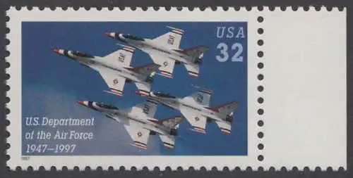 USA Michel 2892 / Scott 3167 postfrisch EINZELMARKE RAND rechts - 50 Jahre Luftwaffenministerium