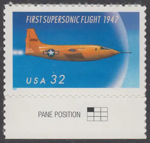 USA Michel 2898 / Scott 3173 postfrisch EINZELMARKE RAND unten - 50. Jahrestag des ersten Überschallflugs