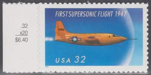 USA Michel 2898 / Scott 3173 postfrisch EINZELMARKE RAND links (a2) - 50. Jahrestag des ersten Überschallflugs